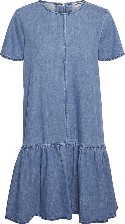 Niebieska sukienka Noisy May z krótkim rękawem mini z bawełny