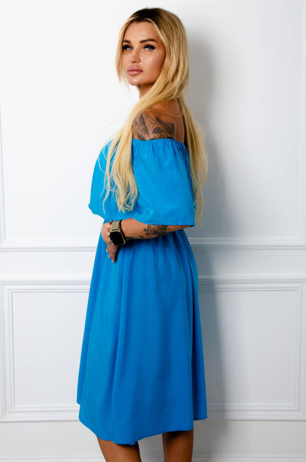 Niebieska sukienka Olika hiszpanka mini