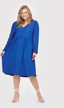 Niebieska sukienka Only mini z długim rękawem z dekoltem w kształcie litery v