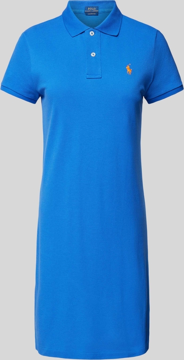 Niebieska sukienka POLO RALPH LAUREN koszulowa mini z krótkim rękawem