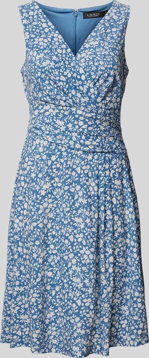 Niebieska sukienka Ralph Lauren bez rękawów w stylu casual z dekoltem w kształcie litery v