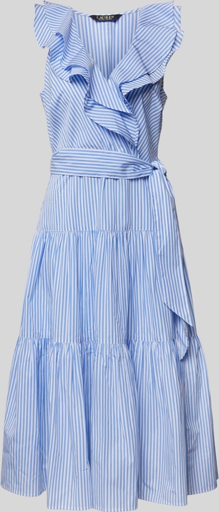 Niebieska sukienka Ralph Lauren midi rozkloszowana
