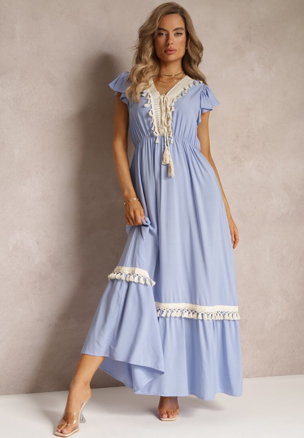 Niebieska sukienka Renee w stylu boho
