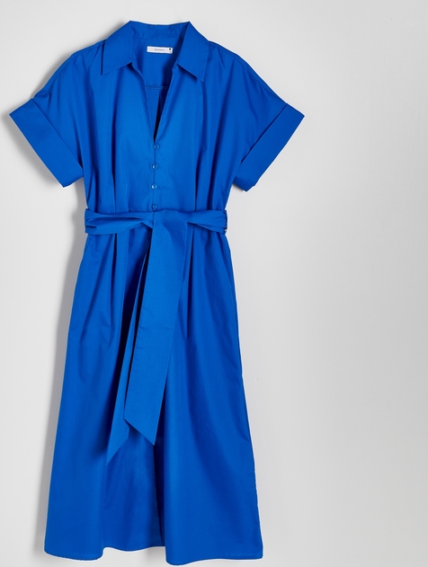 Niebieska sukienka Reserved z bawełny midi