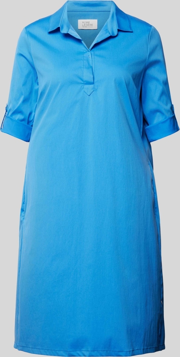 Niebieska sukienka Robe Légère koszulowa z długim rękawem
