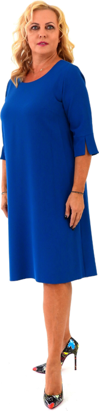 Niebieska sukienka Roxana - sukienki dla puszystych z długim rękawem