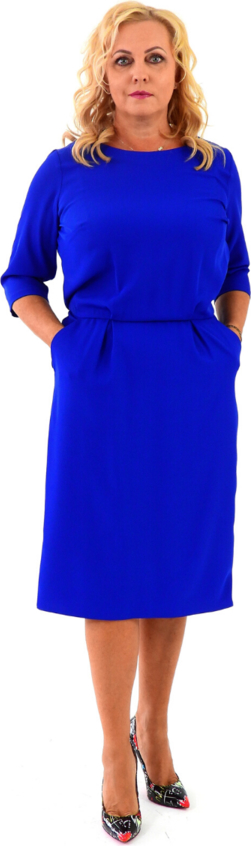 Niebieska sukienka Roxana - sukienki z długim rękawem midi