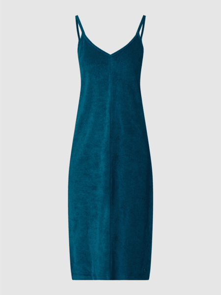 Niebieska sukienka Shiwi z bawełny z dekoltem w kształcie litery v maxi