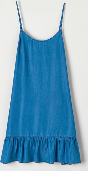 Niebieska sukienka Sinsay na ramiączkach dopasowana w stylu casual