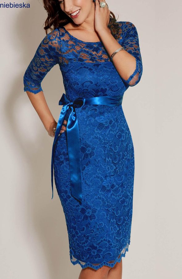 Niebieska sukienka styl asyk