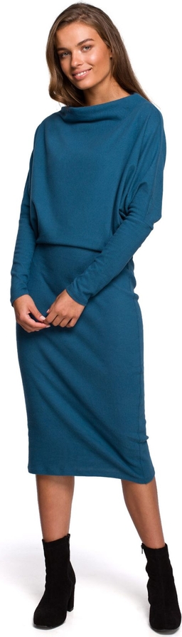 Niebieska sukienka Style midi w stylu casual