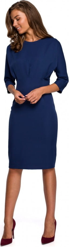 Niebieska sukienka Style z tkaniny ołówkowa