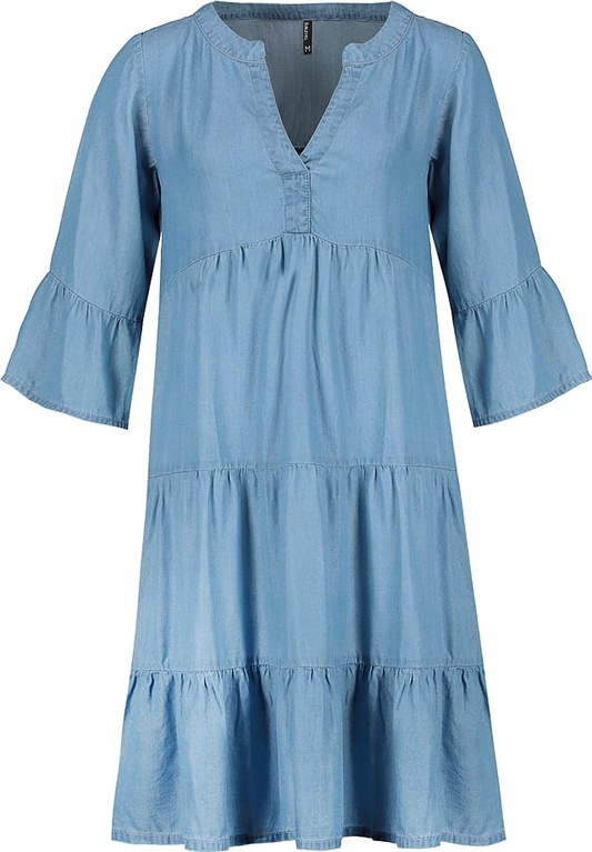 Niebieska sukienka SUBLEVEL mini oversize z długim rękawem
