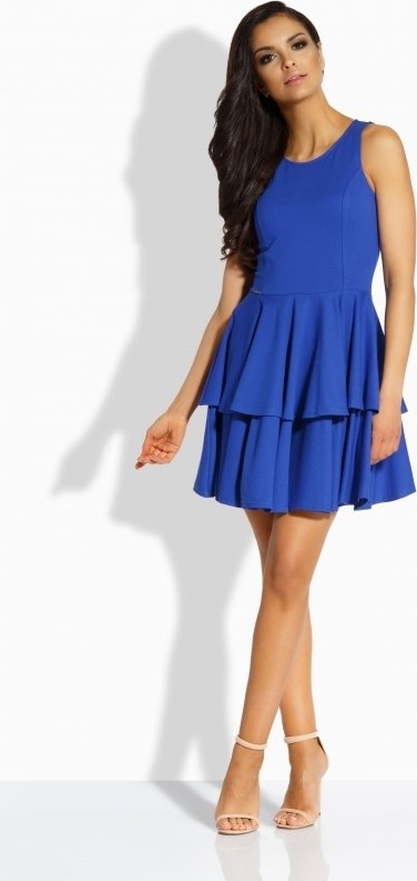 Niebieska sukienka TAGLESS na ramiączkach z okrągłym dekoltem mini