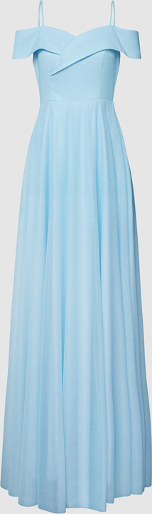 Niebieska sukienka Troyden Collection maxi bez rękawów