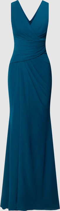 Niebieska sukienka Troyden Collection maxi z dekoltem w kształcie litery v