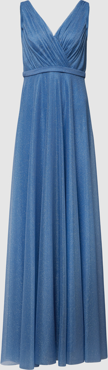 Niebieska sukienka Troyden Collection z dekoltem w kształcie litery v na ramiączkach