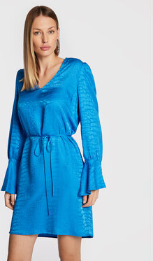 Niebieska sukienka Twinset mini w stylu casual z dekoltem w kształcie litery v
