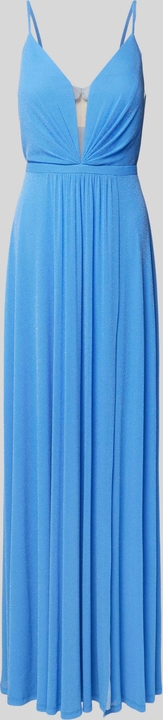 Niebieska sukienka V.m. z dekoltem w kształcie litery v z bawełny na ramiączkach