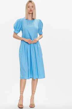 Niebieska sukienka YAS w stylu casual mini z okrągłym dekoltem