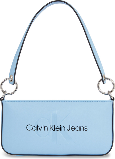 Niebieska torebka Calvin Klein na ramię średnia matowa