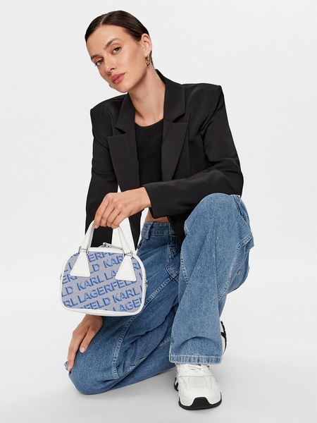 Niebieska torebka Karl Lagerfeld mała do ręki matowa