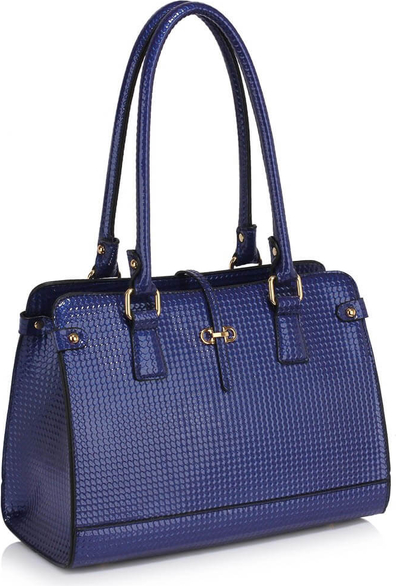 Niebieska torebka Leesun w stylu glamour