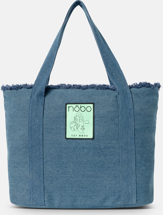 Niebieska torebka NOBO na ramię z tkaniny duża