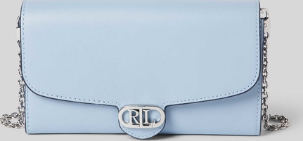 Niebieska torebka Ralph Lauren z aplikacjami na ramię ze skóry