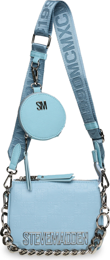 Niebieska torebka Steve Madden w młodzieżowym stylu na ramię mała