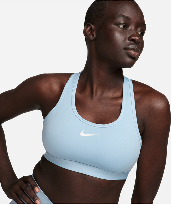 Niebieski biustonosz Nike z nadrukiem