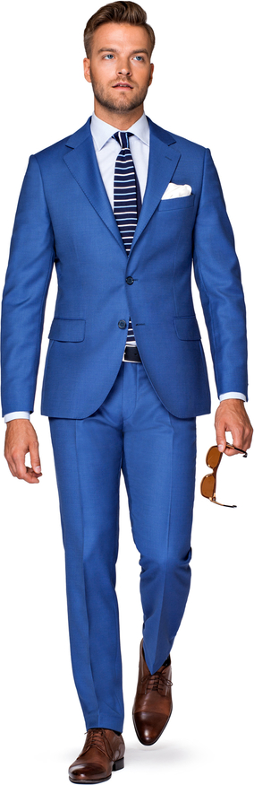 Niebieski garnitur LANCERTO z wełny