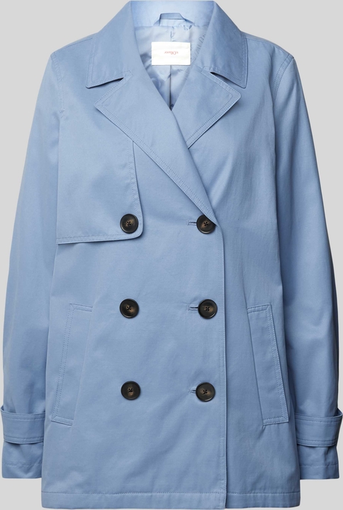 Niebieski płaszcz S.Oliver z bawełny w stylu casual