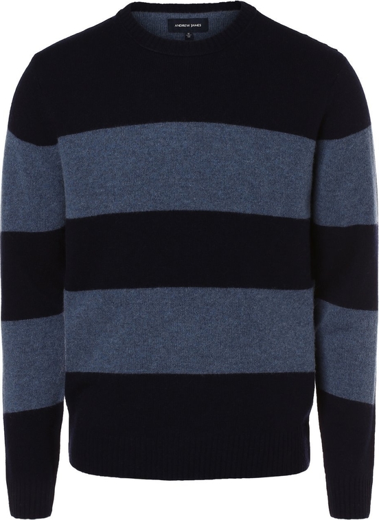 Niebieski sweter Andrew James w młodzieżowym stylu z wełny