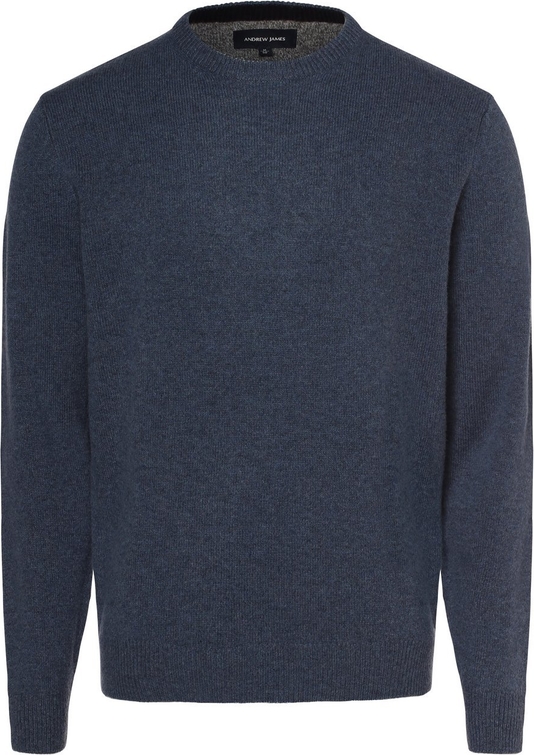 Niebieski sweter Andrew James z okrągłym dekoltem w stylu casual