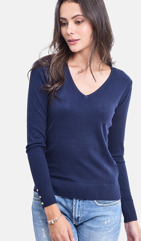 Niebieski sweter ASSUILI w stylu casual