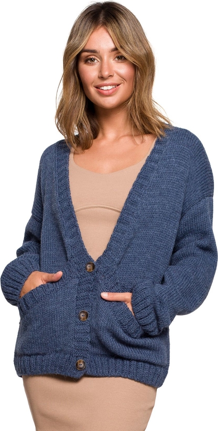 Niebieski sweter Be Knit w stylu casual z wełny