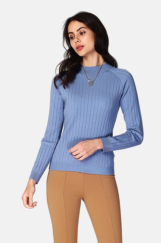 Niebieski sweter C& Jo z kaszmiru w stylu casual