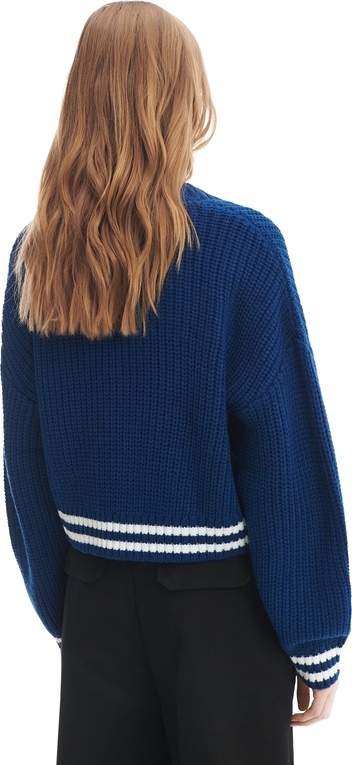 Niebieski sweter Cropp z dzianiny