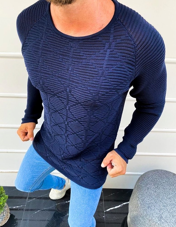 Niebieski sweter Dstreet w stylu casual z bawełny
