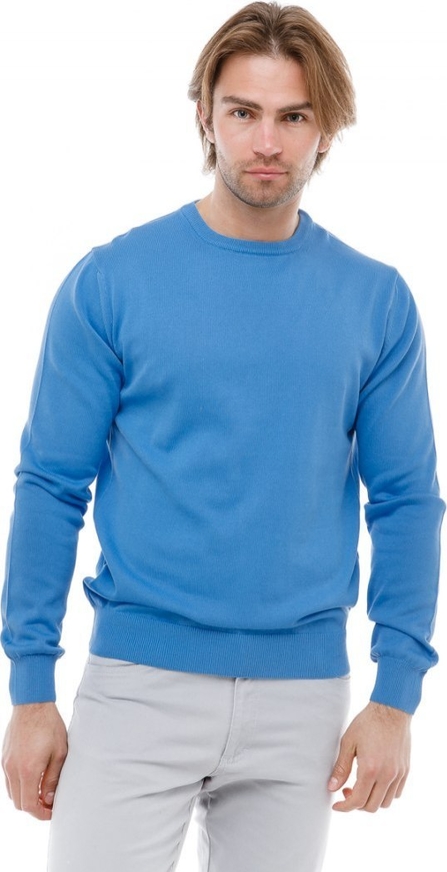 Niebieski sweter Eleger w stylu casual z bawełny