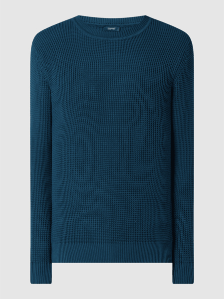 Niebieski sweter Esprit z okrągłym dekoltem