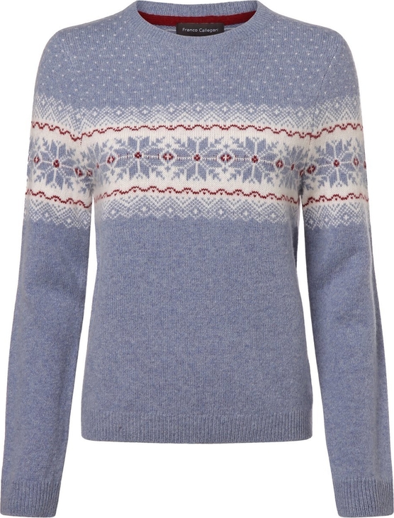 Niebieski sweter Franco Callegari w stylu skandynawskim w stylu casual