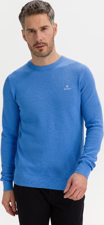 Niebieski sweter Gant z okrągłym dekoltem