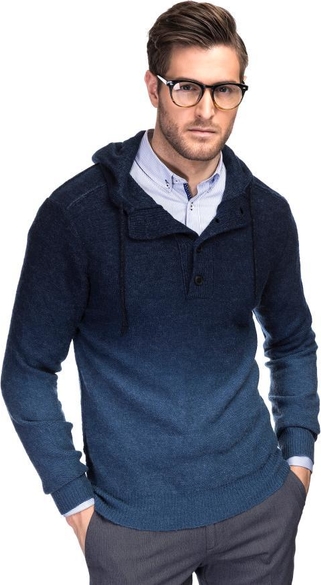 Niebieski sweter Giacomo Conti z wełny