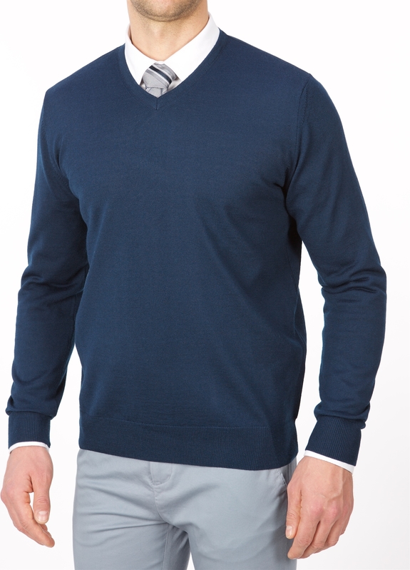 Niebieski sweter Lanieri z wełny