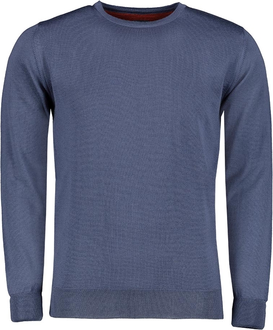 Niebieski sweter Lavard w stylu casual z wełny