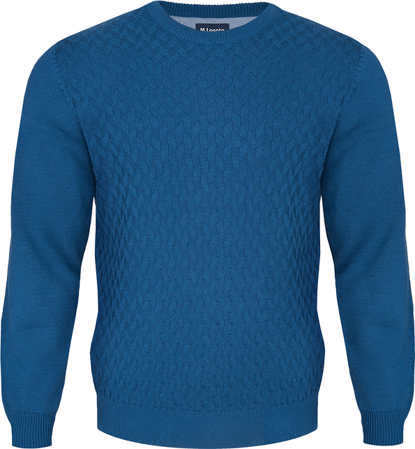 Niebieski sweter M. Lasota w stylu casual z okrągłym dekoltem z bawełny