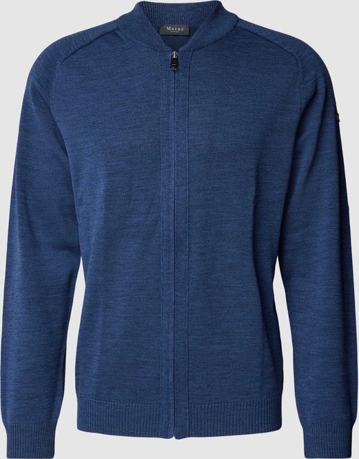 Niebieski sweter Maerz Muenchen ze stójką w stylu casual