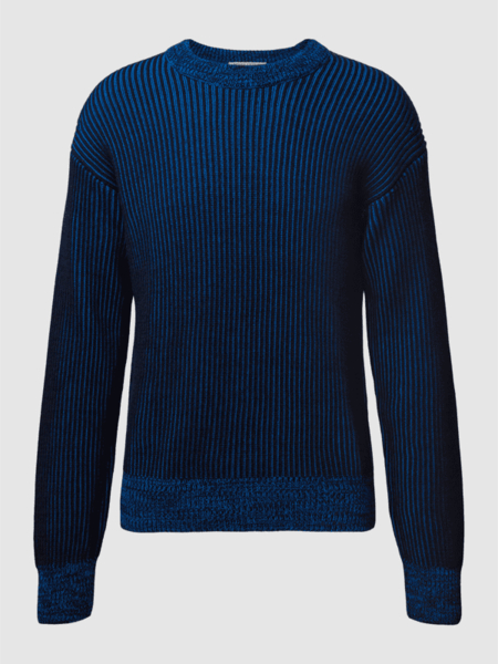 Niebieski sweter Marc O'Polo DENIM z okrągłym dekoltem z bawełny